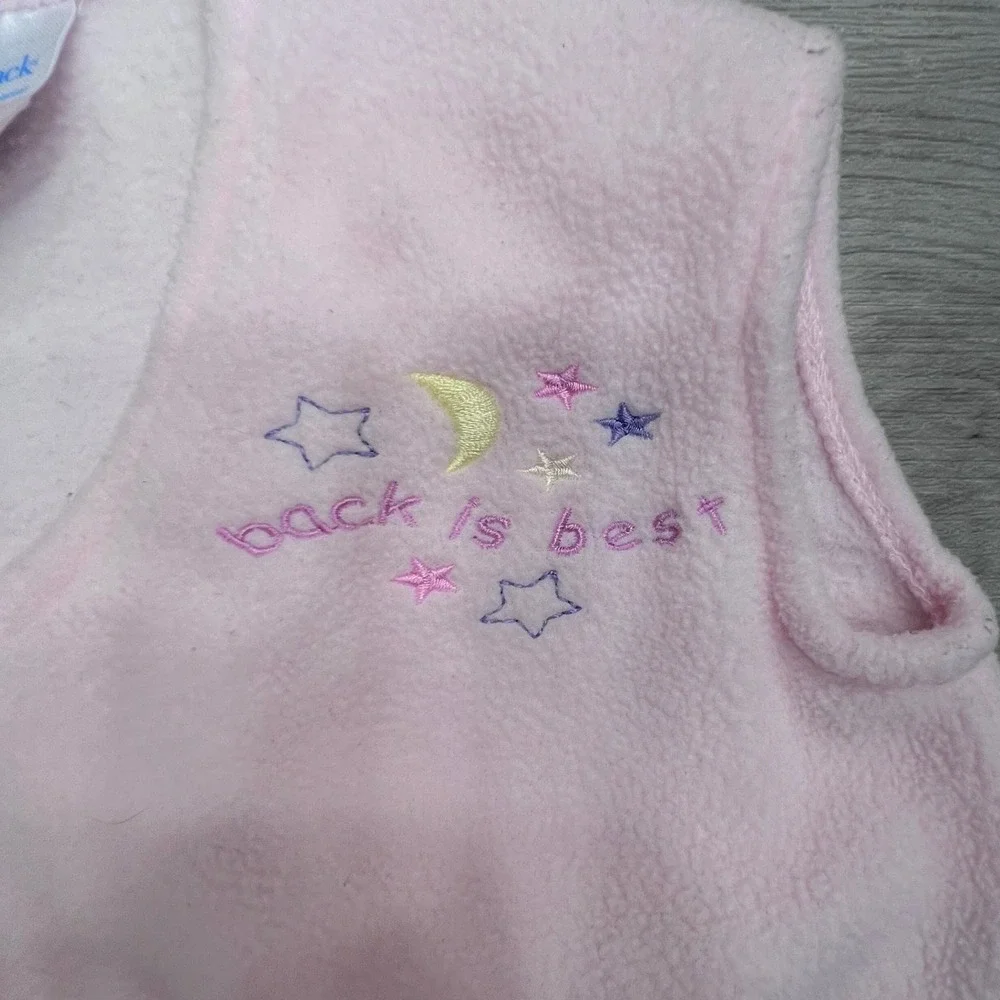 Halo SleepSack Pink Fleece Wearable Blanket Medium 6-12 Months Back Is Best Moon